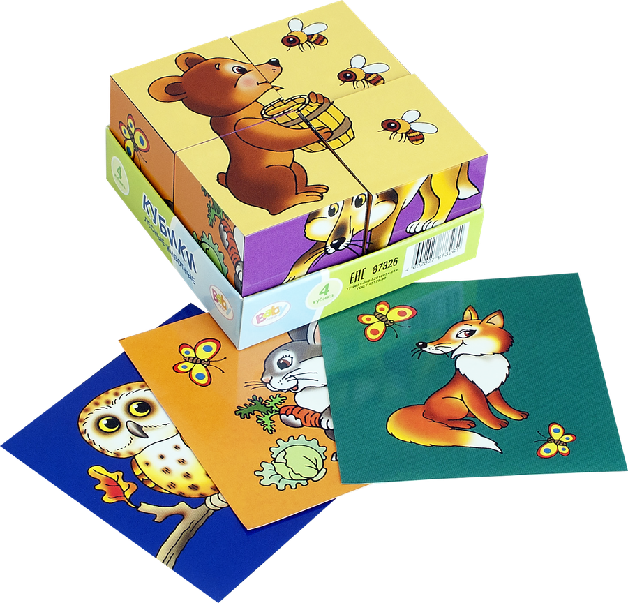 Кубики STEP PUZZLE Baby Step, 4шт, предпросмотр