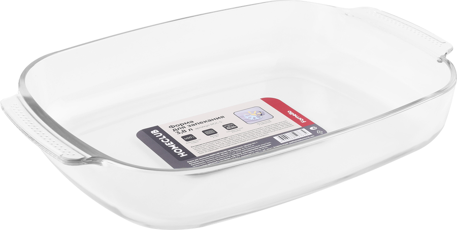 Форма для запекания HOMECLUB Fornello 38x25х6,5см, прямоугольная, жаропрочное стекло, Арт. RGC-5 3,8л, превью