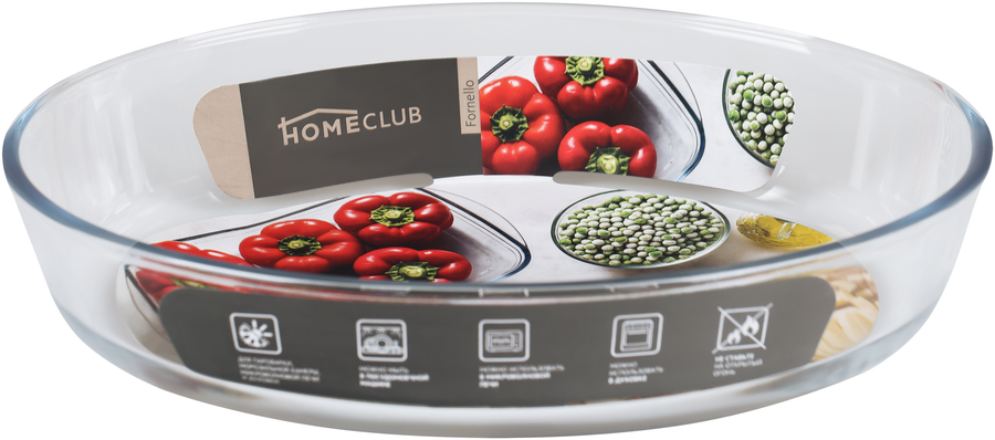 Форма для запекания HOMECLUB Fornello 30x21х6,3см, овальная, жаропрочное стекло, Арт. RGC-6 2,4л, превью
