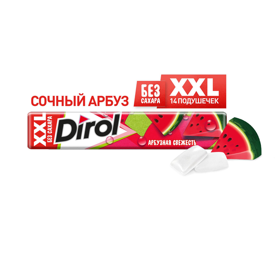 Жевательная резинка DIROL XXL Арбузная свежесть без сахара, 19г, превью