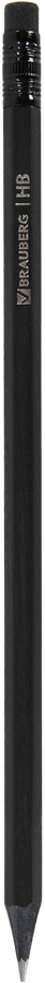 Набор чернографитных карандашей BRAUBERG Black Jack НВ, Арт. 180608, 6шт, предпросмотр