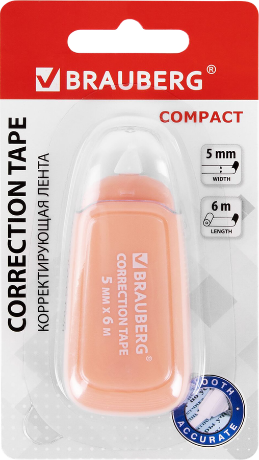 Лента корректирующая BRAUBERG Compact plus pastel, 5мм, Арт. 270551, 6м, предпросмотр
