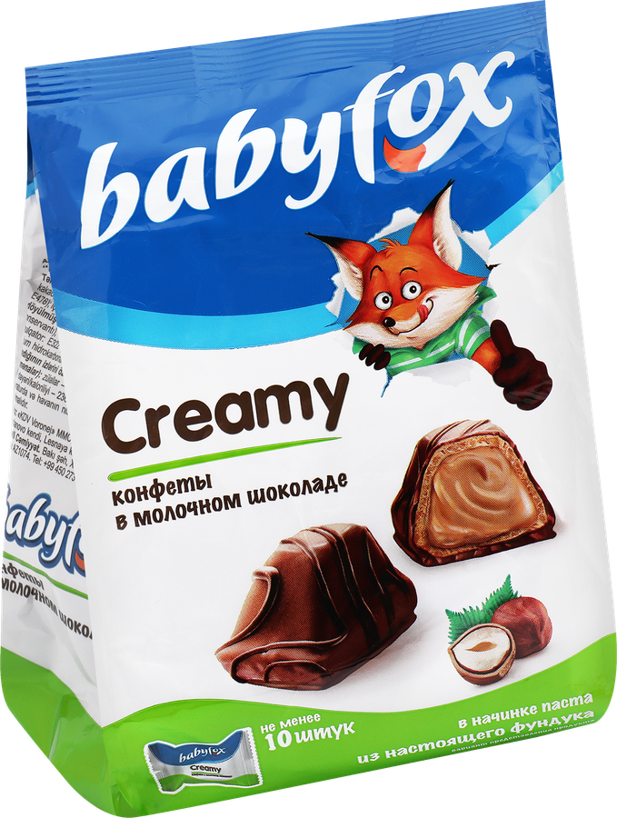 Конфеты вафельные BABYFOX Creamy Choco молочно-ореховые, 100г, предпросмотр