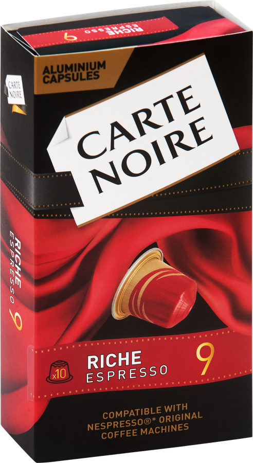 Кофе молотый в капсулах CARTE NOIRE Riche Espresso натуральный жареный, 10кап, превью