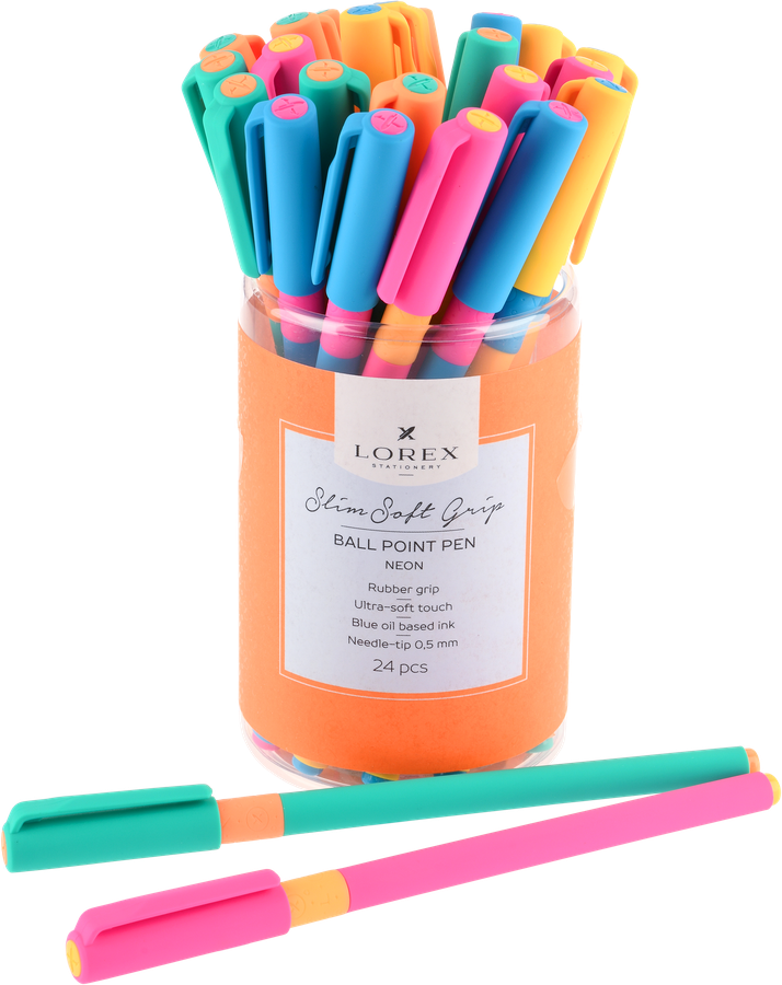 Ручка LOREX Neon Slim Soft Grip синяя, 0,5мм, Арт. 204807, превью
