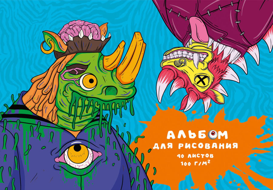 Альбом для рисования PROF-PRESS А4, 40 листов, Арт. 40-4938/9,40-4940/1, предпросмотр