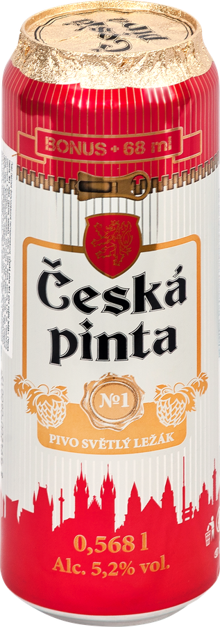 Пиво светлое CESKA PINTA №1 Lezak фильтрованное пастеризованное 5,2%, 0.568л, превью