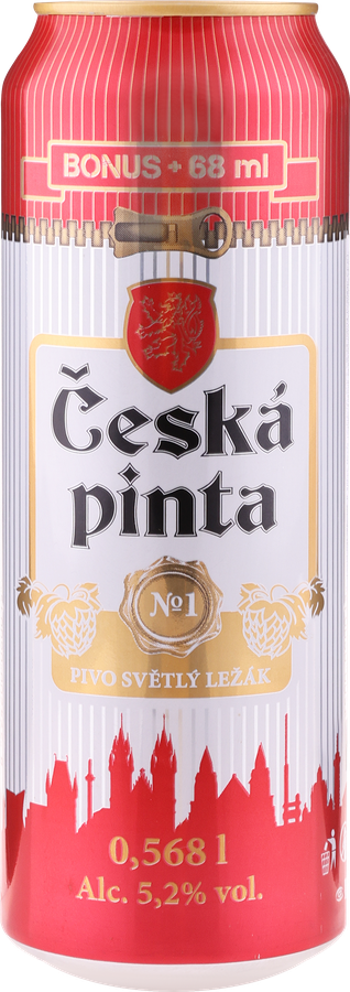 Пиво светлое CESKA PINTA №1 Lezak фильтрованное пастеризованное 5,2%, 0.568л, превью