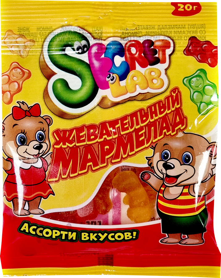 Мармелад жевательный SECRET LAB Мармеладная семейка ассорти вкусов, 20г, превью
