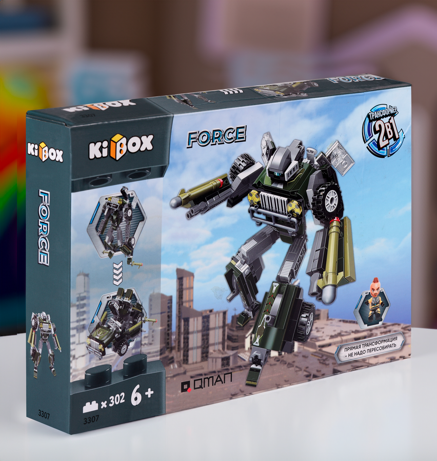 Конструктор KIBOX Трансформер, 302 детали, Арт. 3307, предпросмотр