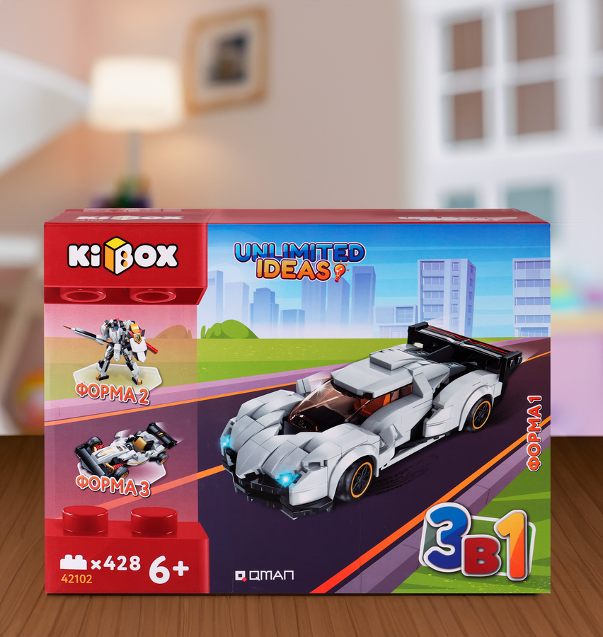 Конструктор KIBOX Машинка, 428 деталей, Арт. 42012, предпросмотр