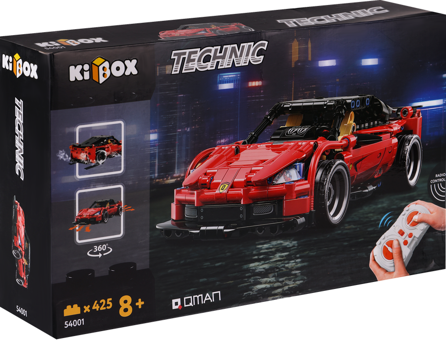 Конструктор KIBOX Машинка на радиоуправлении, 425 деталей, Арт. 54001, превью