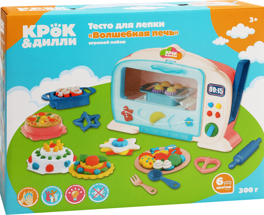 Набор игровой КРОК&ДИЛЛИ Микроволновая печь с тестом для лепки, 20 предметов, Арт. 909995899, превью