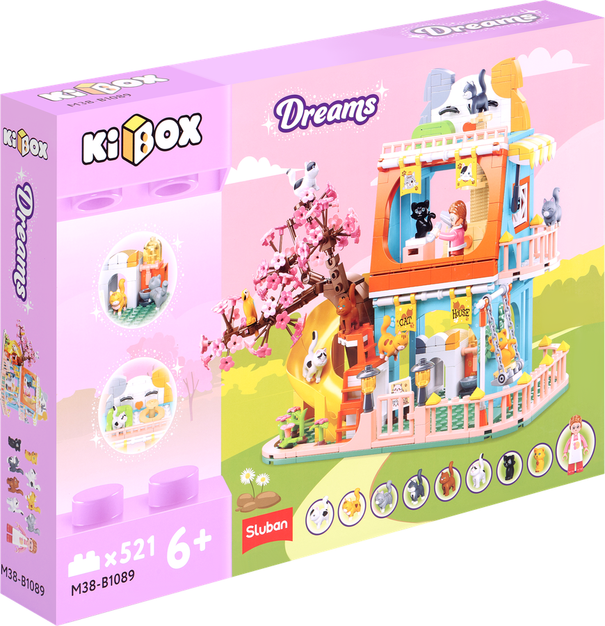 Конструктор KIBOX Домик для кошек, 521 деталь, Арт. M38-B1089, превью