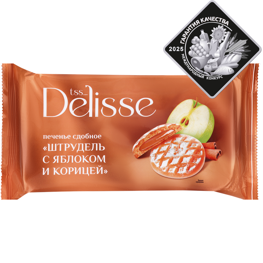 Печенье сдобное DELISSE Штрудель с яблоком и корицей, 255г, предпросмотр