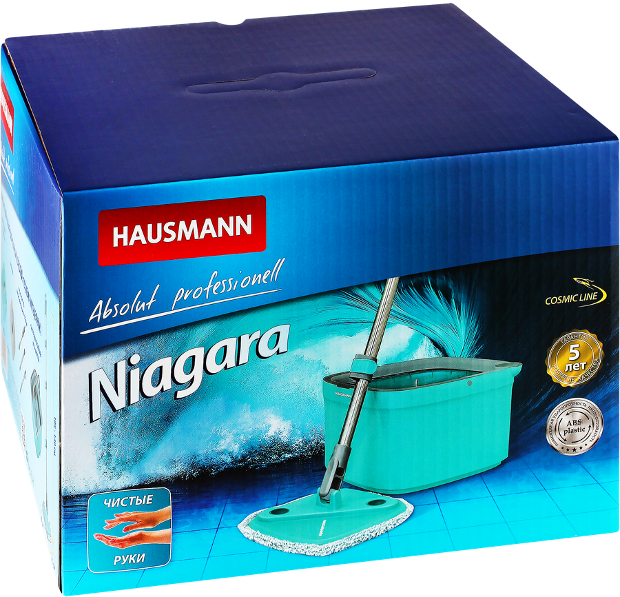 Набор для уборки HAUSMANN Niagara, швабра и ведро, с системой отжима, Арт. HM-S-01, предпросмотр