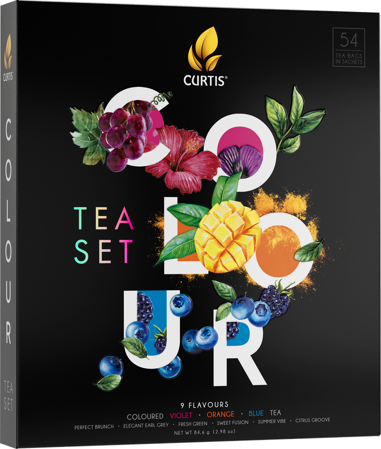 Чай черный и зеленый CURTIS Colour Tea Set Ассорти из 9 вкусов с цветными чаями, 54пак, предпросмотр