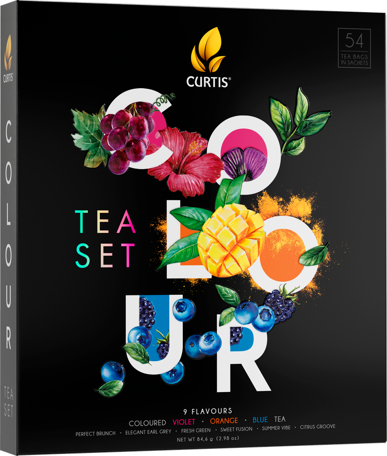 Чай черный и зеленый CURTIS Colour Tea Set Ассорти из 9 вкусов с цветными чаями, 54пак, предпросмотр