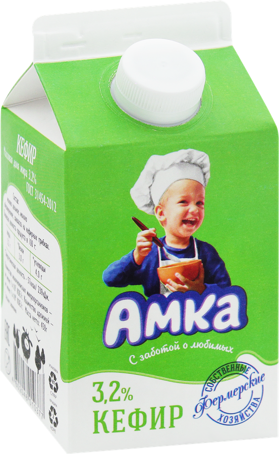 Кефир АМКА 3,2%, без змж, 450г, превью