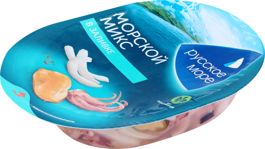 Коктейль из морепродуктов РУССКОЕ МОРЕ Морской микс, в заливке, 180г, предпросмотр
