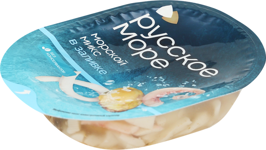 Коктейль из морепродуктов РУССКОЕ МОРЕ Морской микс, в заливке, 180г, превью