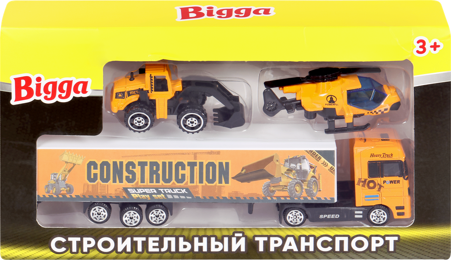 Набор игровой BIGGA Строительный транспорт, 3 предмета, Арт. BT960580, превью