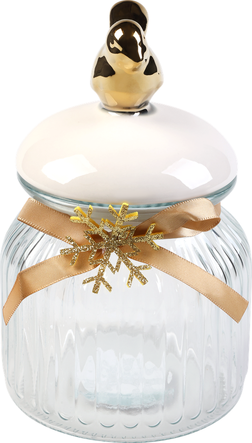 Банка для печенья HOMECLUB Christmas deer, стекло, керамика, 650мл, Арт. HMny2, предпросмотр