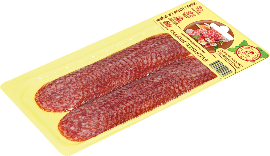 Колбаса сырокопченая ИНЕЙ Салями Зернистая, нарезка, 100г, превью