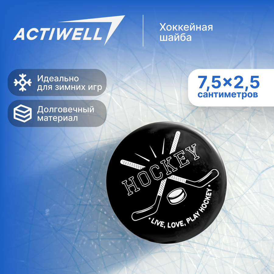 Шайба хоккейная ACTIWELL 7,5х2,4см, Арт. JH12035, превью
