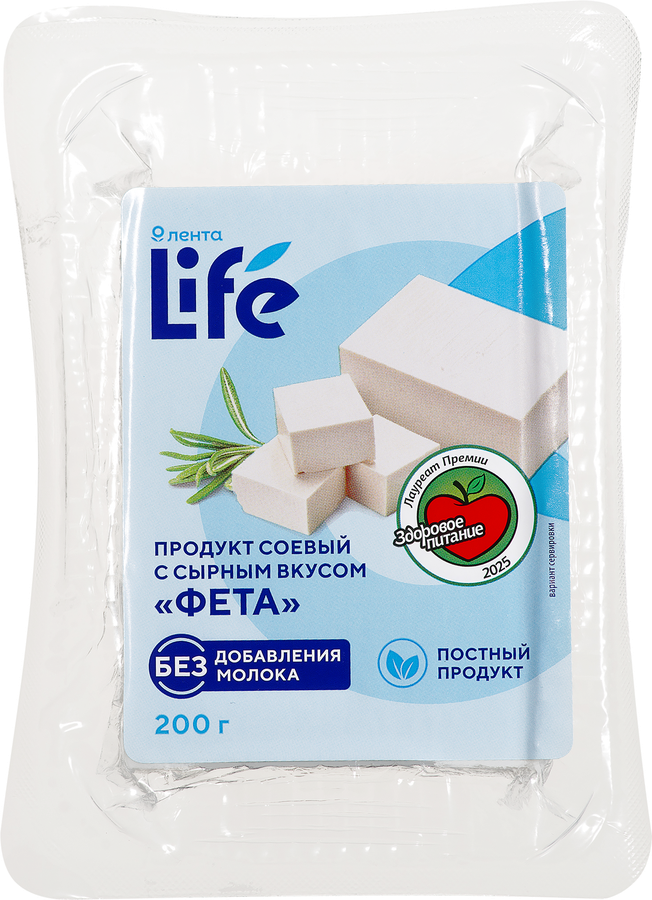 Продукт соевый ЛЕНТА LIFE Фета, с сырным вкусом