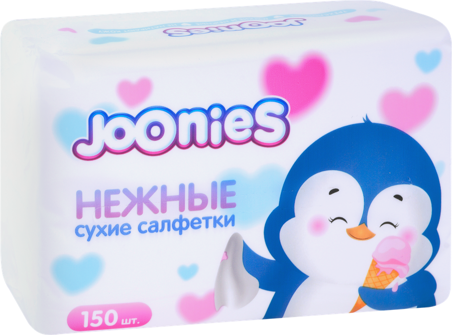 Салфетки сухие детские JOONIES Нежные, 150шт, предпросмотр