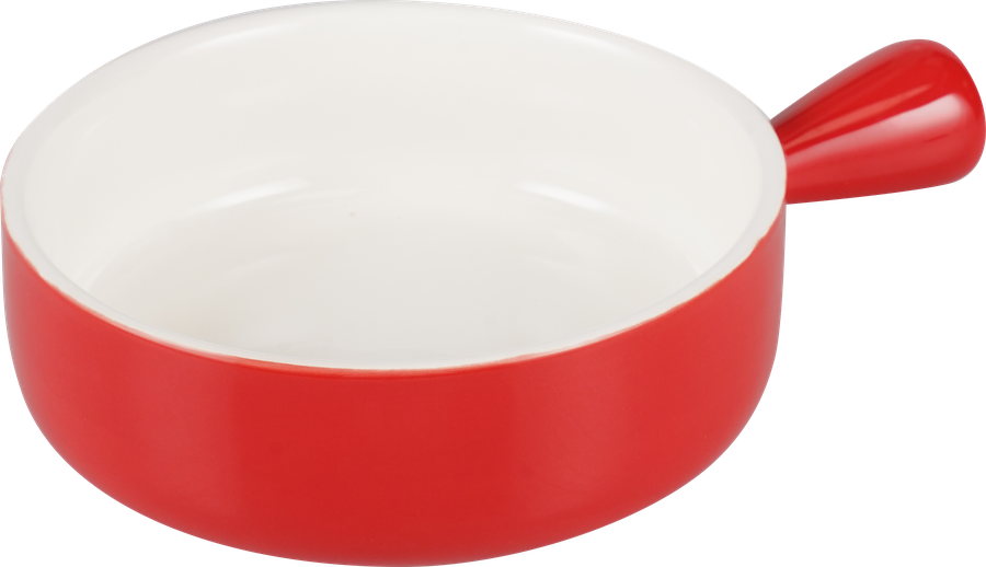 Форма для запекания HOMECLUB 19x14x5см, круглая, с ручкой, красная, фарфор, Арт. SD-BD1, предпросмотр