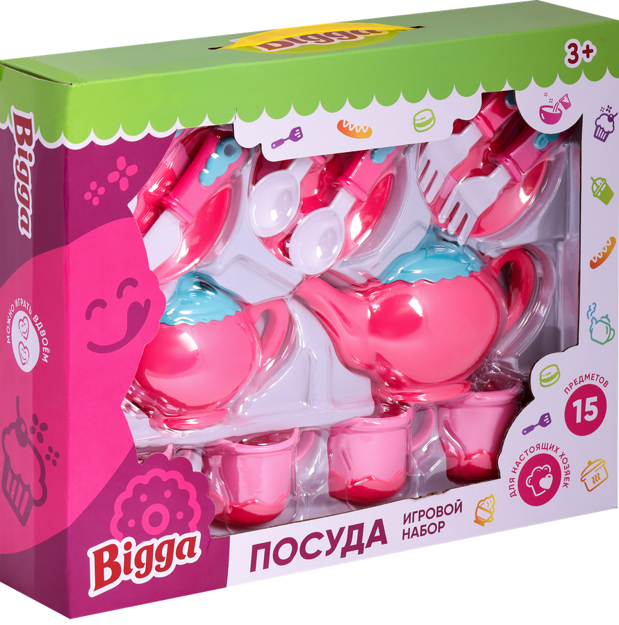 Игровой набор BIGGA Посуда 15 предметов, Арт. RU000029, предпросмотр