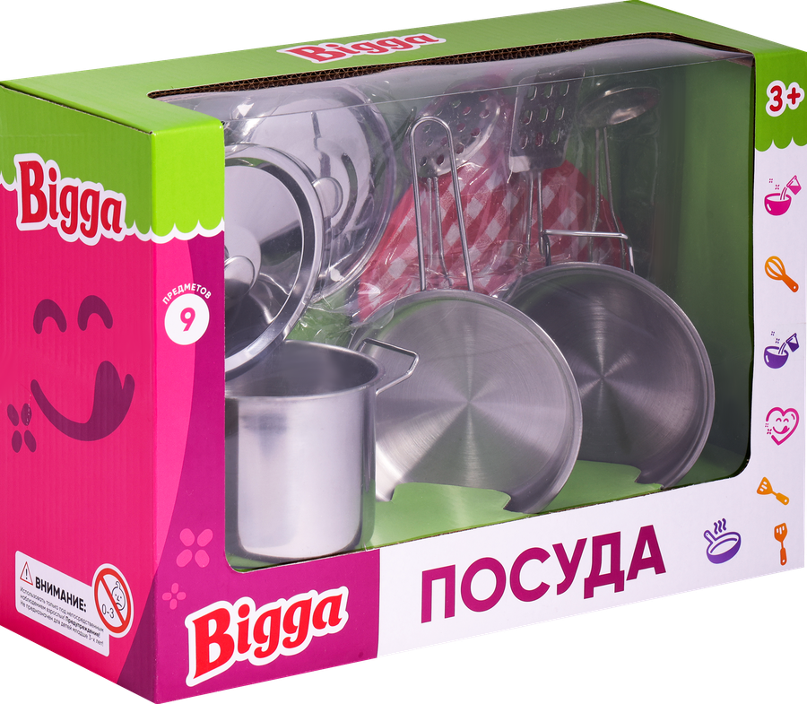 Игровой набор BIGGA Посуда, 9 предметов, Арт. LK924067, предпросмотр