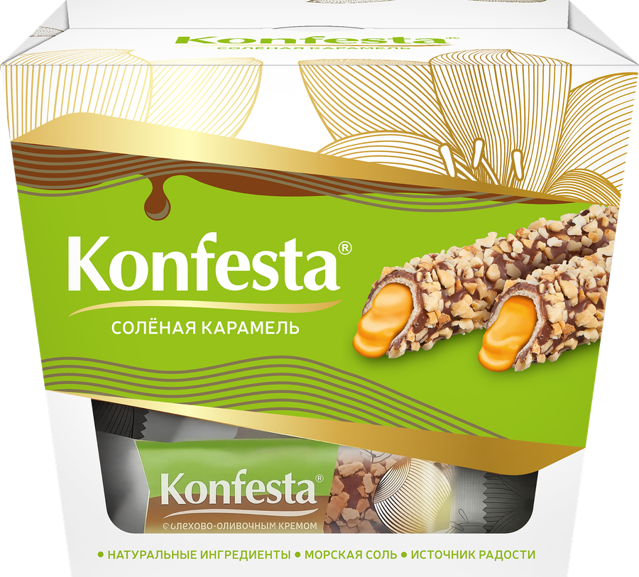 Конфеты KONFESTA Соленая карамель в арахисовой обсыпке, 130г, превью