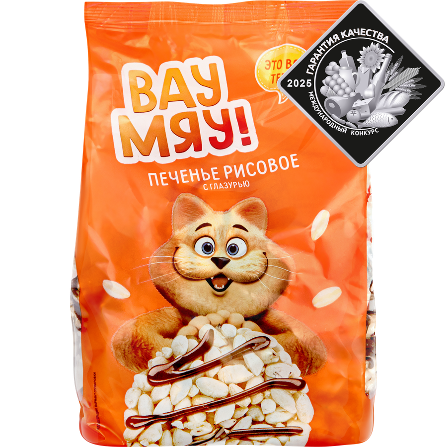 Печенье ВАУ МЯУ! Рисовое, в глазури, 150г, превью