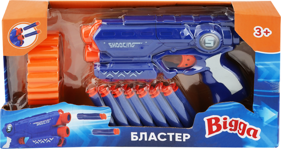 Набор игровой BIGGA Бластер с мягкими снарядами 16 предметов, Арт. CB920644, превью