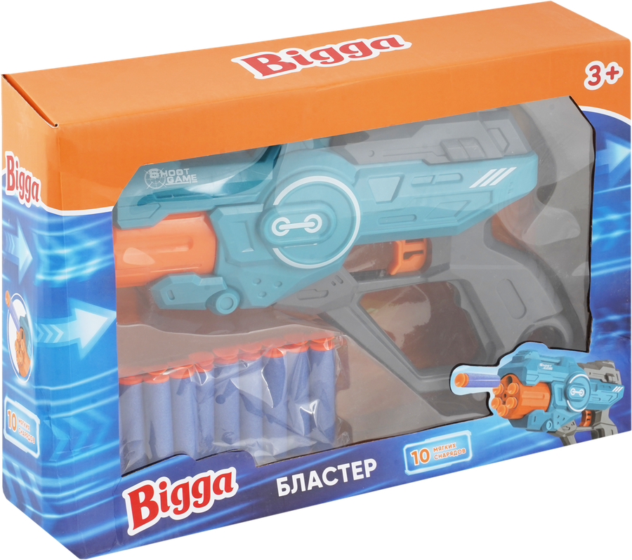 Набор игровой BIGGA Бластер с мягкими снарядами 11 предметов, Арт. CB957135, предпросмотр