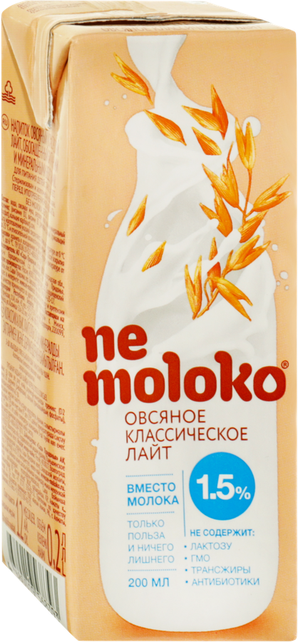 Напиток овсяный NEMOLOKO Классический лайт, 200мл, превью