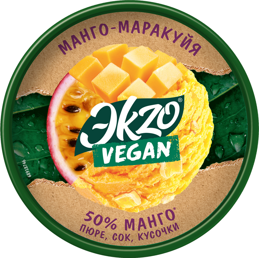 Десерт замороженный ЭKZO Веган Манго-маракуйя, картонный стакан, 270г, превью