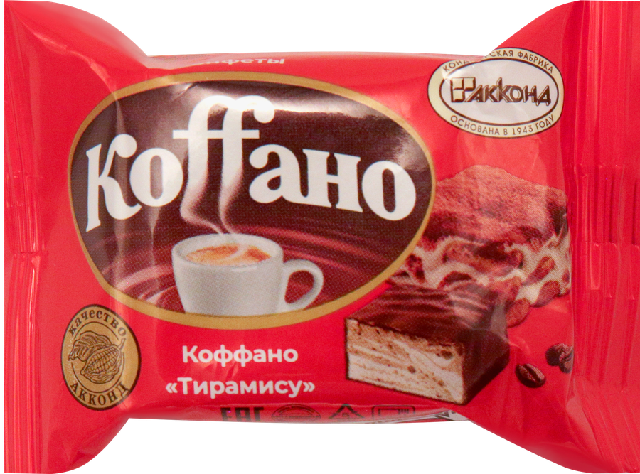 Конфеты АККОНД Коффано с воздушной начинкой тирамису, глазированные, весовые, предпросмотр