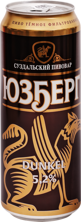 Пиво темное ЮЗБЕРГ Дункель фильтрованное пастеризованное 5,2%, 0.45л, предпросмотр