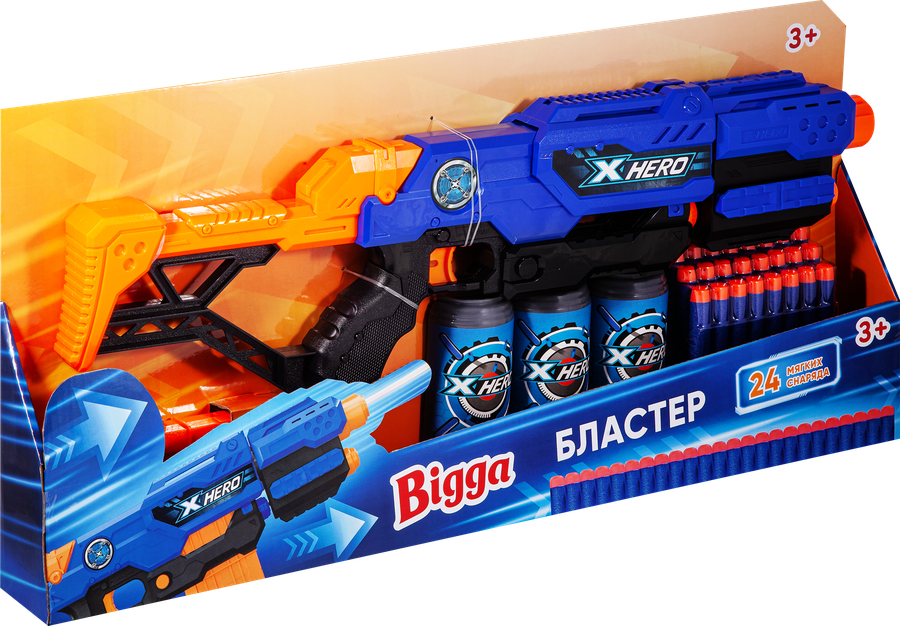 Набор игровой BIGGA Бластер с мягкими снарядами, 28 предметов, Арт. LMBT8057, предпросмотр