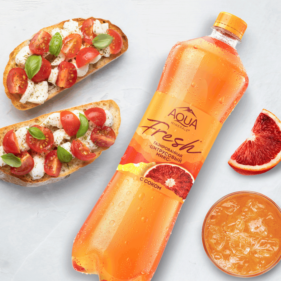 Вода питьевая AQUA MINERALE Juicy Цитрус газированная, 0.5л, превью