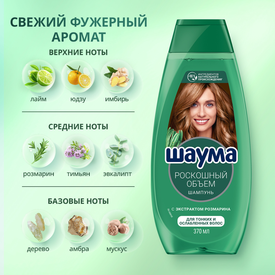 Шампунь для волос ШАУМА Роскошный объем, 370мл, предпросмотр