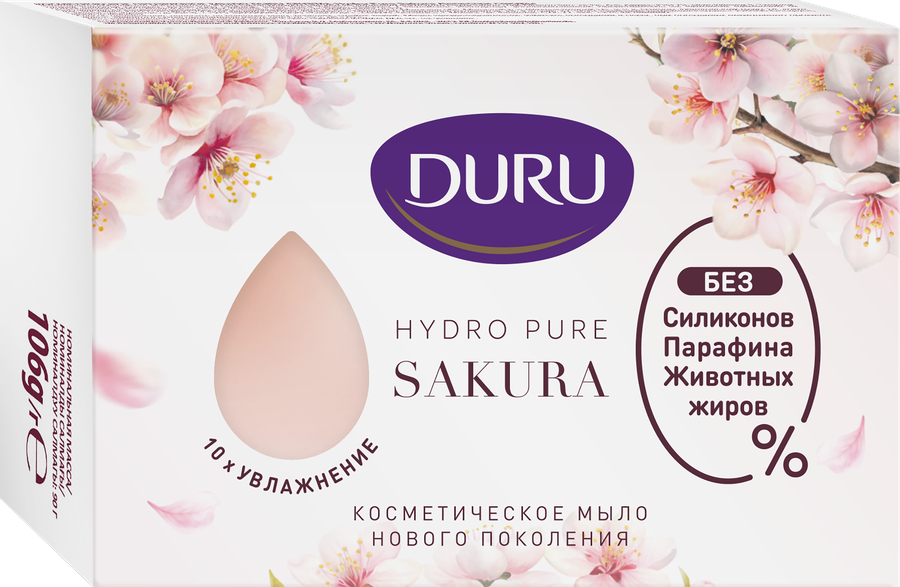 Мыло DURU CrystalL Hydro Pure Sakura Лепестки сакуры, 106г, предпросмотр