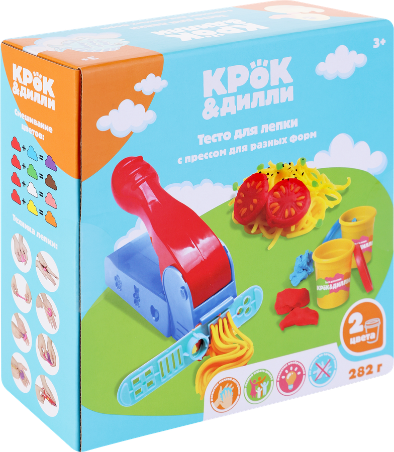Тесто для лепки КРОК&ДИЛЛИ с прессом, 5 предметов, Арт. 3901, превью
