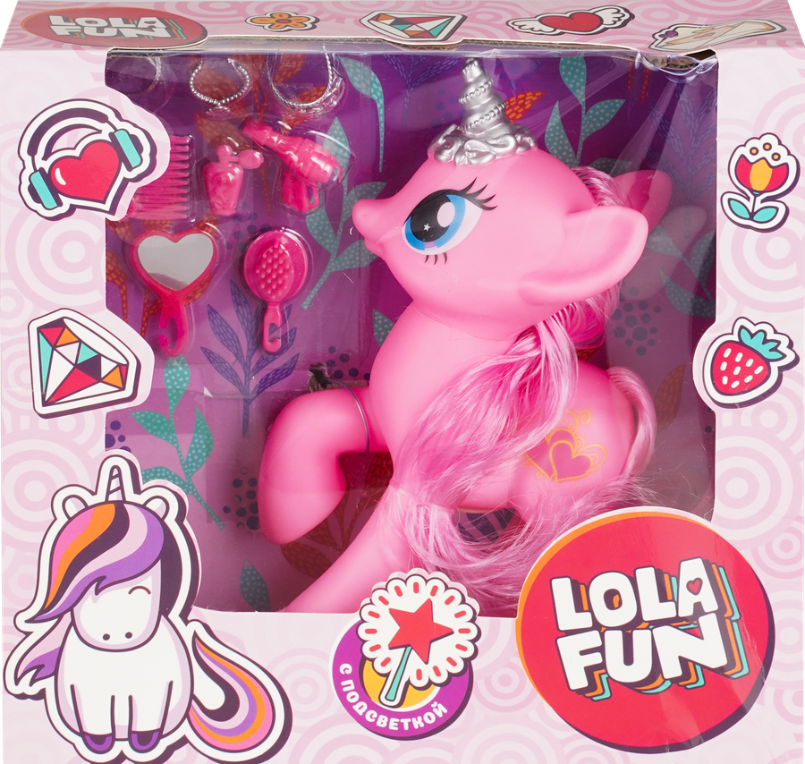 Набор игровой LOLA FUN Единорог с аксессуарами, со световыми и звуковыми эффектами, Арт. LM676184, превью