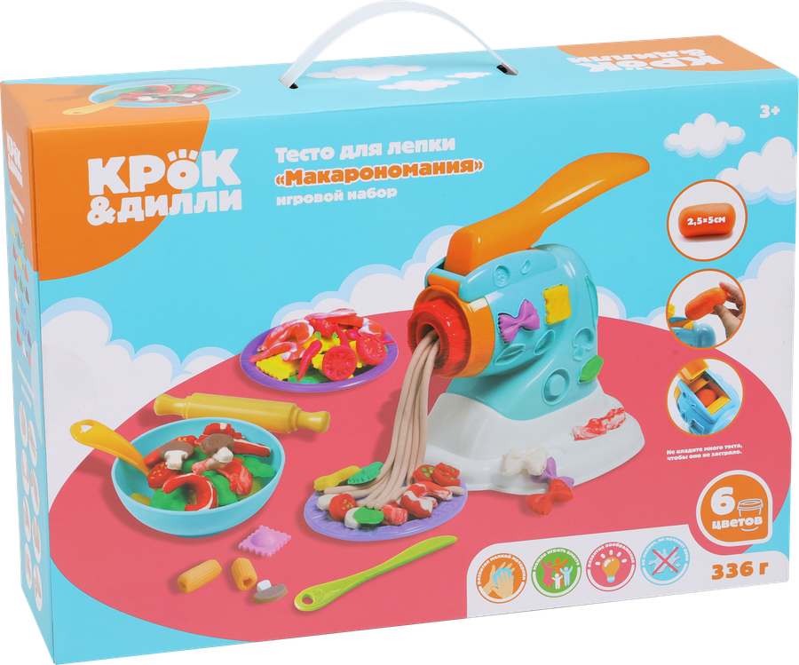 Тесто для лепки КРОК&ДИЛЛИ Макарономания с аксессуарами, 18 предметов, Арт. CN9010, предпросмотр