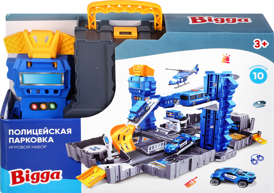 Набор игровой BIGGA Полицейская парковка, 10 предметов, Арт. YE260117, превью